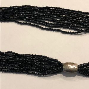 Long Silpada Black Seed Bead Necklace
